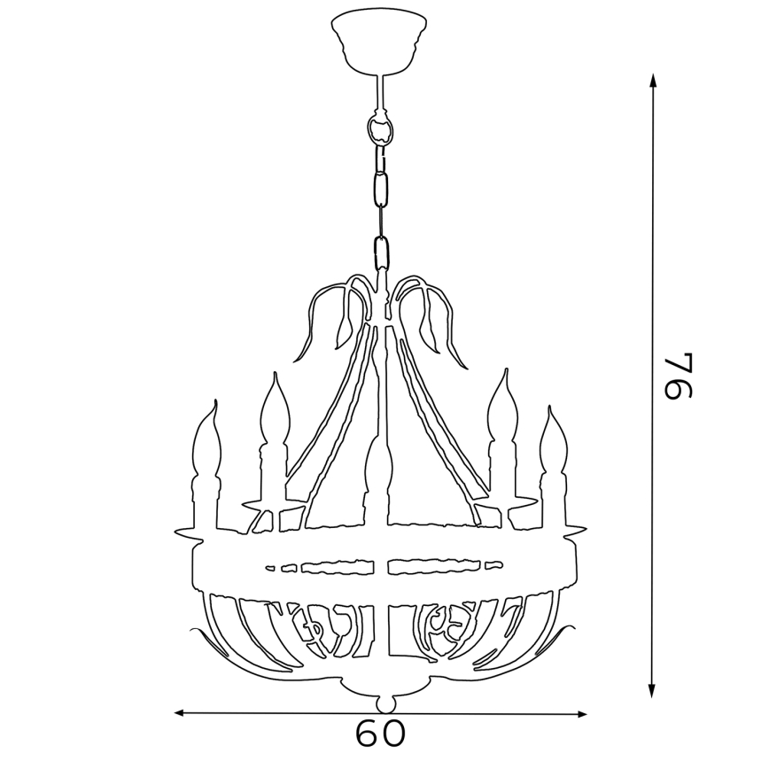 Lámpara colgante LOARA 5xE14/60W/230V