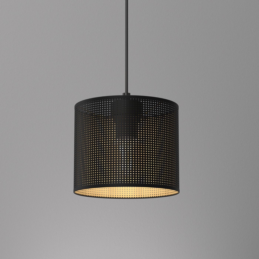 Lámpara colgante LOFT SHADE 1xE27/60W/230V diá. 18 cm negro/dorado