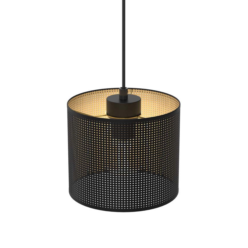 Lámpara colgante LOFT SHADE 1xE27/60W/230V diá. 18 cm negro/dorado