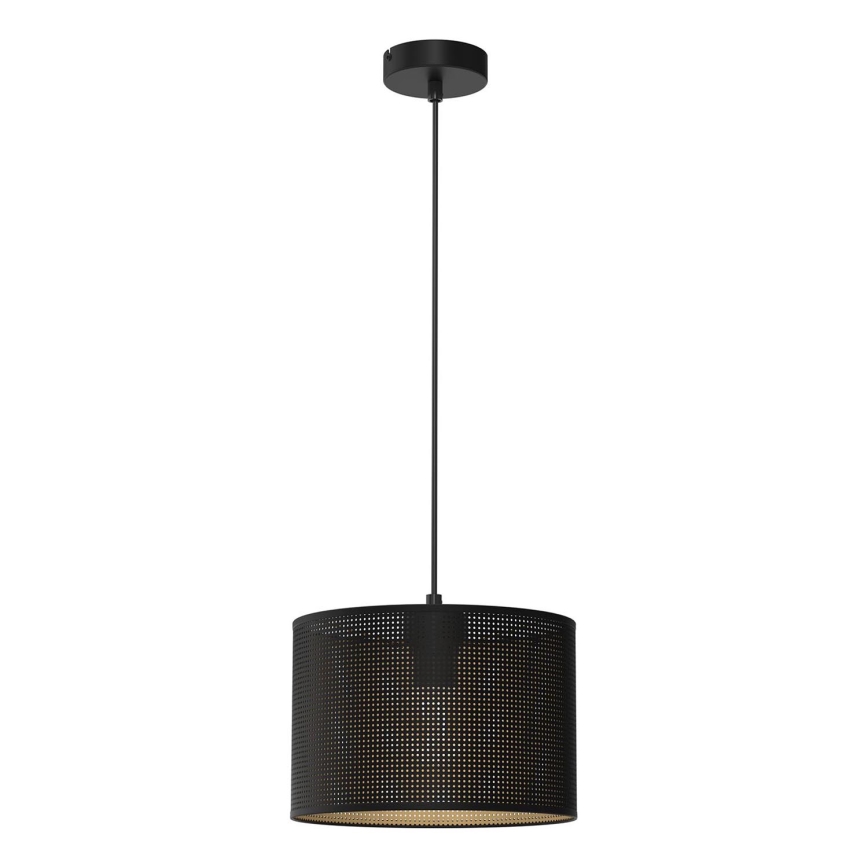 Lámpara colgante LOFT SHADE 1xE27/60W/230V diá. 25 cm negro/dorado