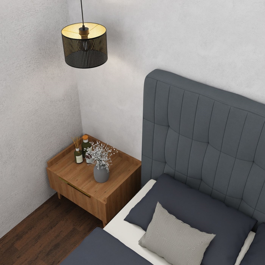 Lámpara colgante LOFT SHADE 1xE27/60W/230V diá. 25 cm negro/dorado