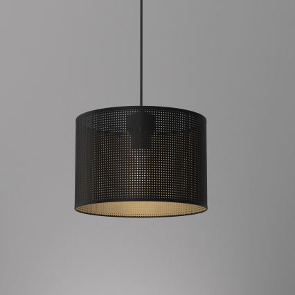 Lámpara colgante LOFT SHADE 1xE27/60W/230V diá. 25 cm negro/dorado