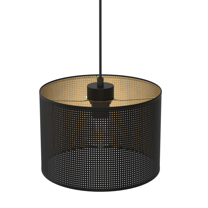 Lámpara colgante LOFT SHADE 1xE27/60W/230V diá. 25 cm negro/dorado
