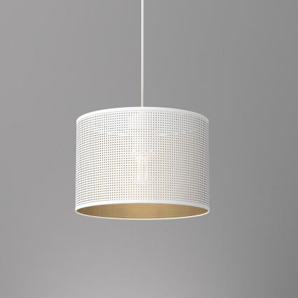 Lámpara colgante con cable LOFT SHADE 1xE27/60W/230V Ø 25 cm blanco/dorado
