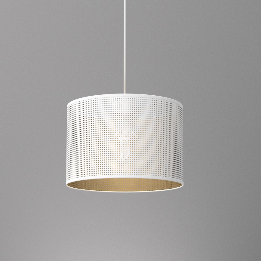 Lámpara colgante con cable LOFT SHADE 1xE27/60W/230V Ø 25 cm blanco/dorado