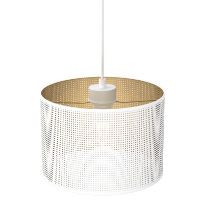 Lámpara colgante con cable LOFT SHADE 1xE27/60W/230V Ø 25 cm blanco/dorado