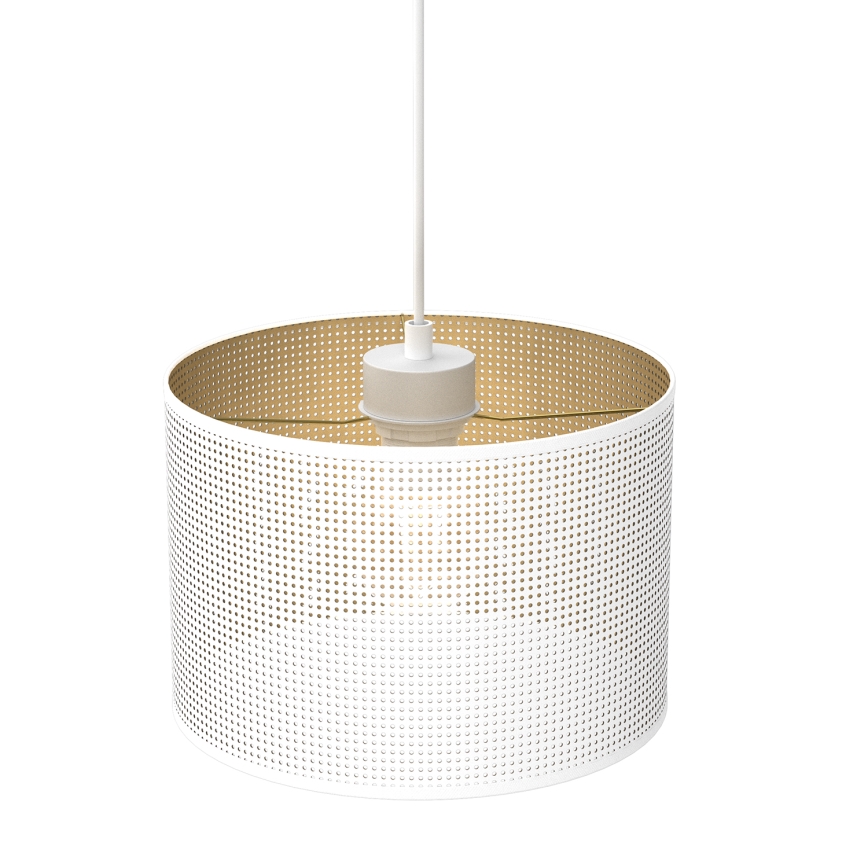 Lámpara colgante con cable LOFT SHADE 1xE27/60W/230V Ø 25 cm blanco/dorado