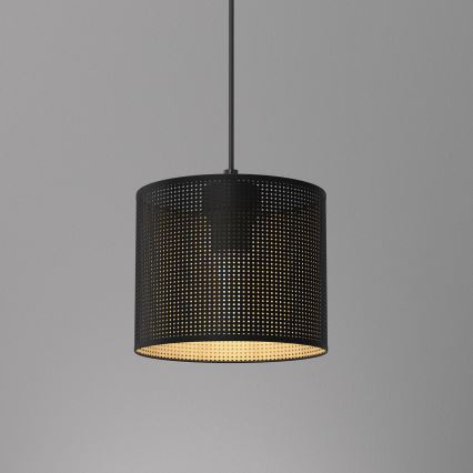 Lámpara colgante con cable LOFT SHADE 1xE27/60W/230V Ø 18 cm negro/dorado