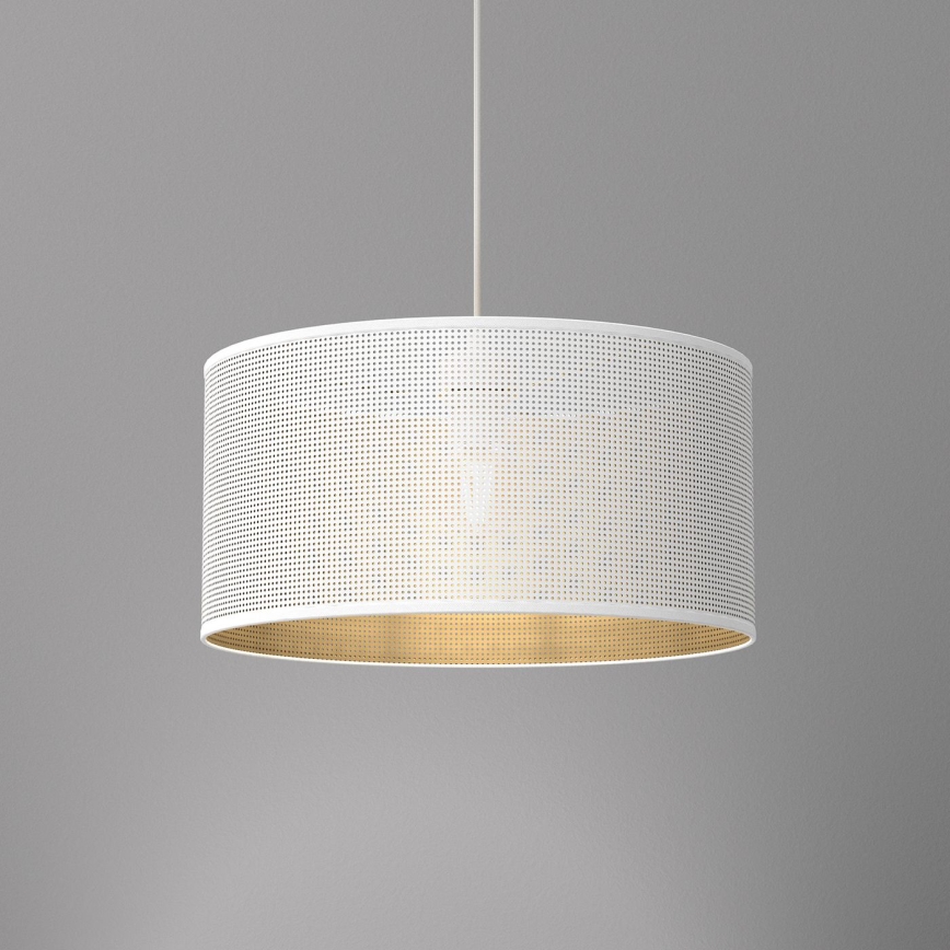 Lámpara colgante con cable LOFT SHADE 1xE27/60W/230V Ø 40 cm blanco/dorado