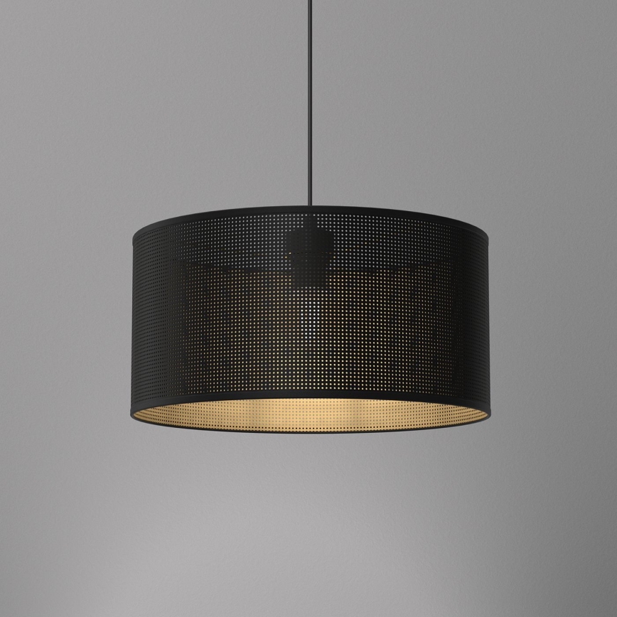 Lámpara colgante con cable LOFT SHADE 1xE27/60W/230V Ø 40 cm negro/dorado