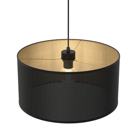 Lámpara colgante con cable LOFT SHADE 1xE27/60W/230V Ø 40 cm negro/dorado