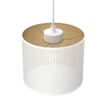 Lámpara colgante con cable LOFT SHADE 5xE27/60W/230V blanco/dorado