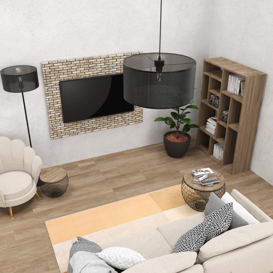 Lámpara colgante con cable LOFT SHADE 1xE27/60W/230V diámetro 40 cm negro