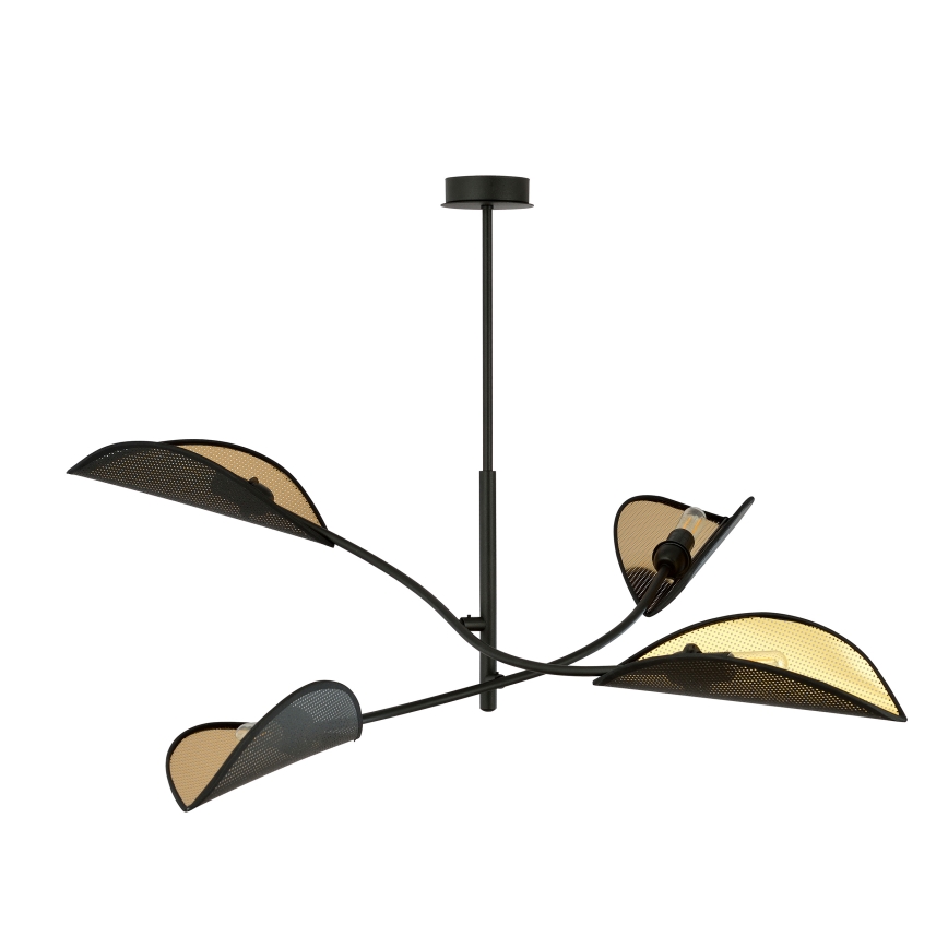 Lámpara colgante LOTUS 4xE14/10W/230V negro/dorado