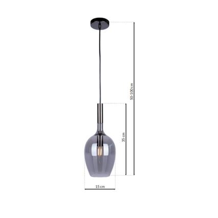 Lámpara colgante LUGANO 1xE14/40W/230V gris