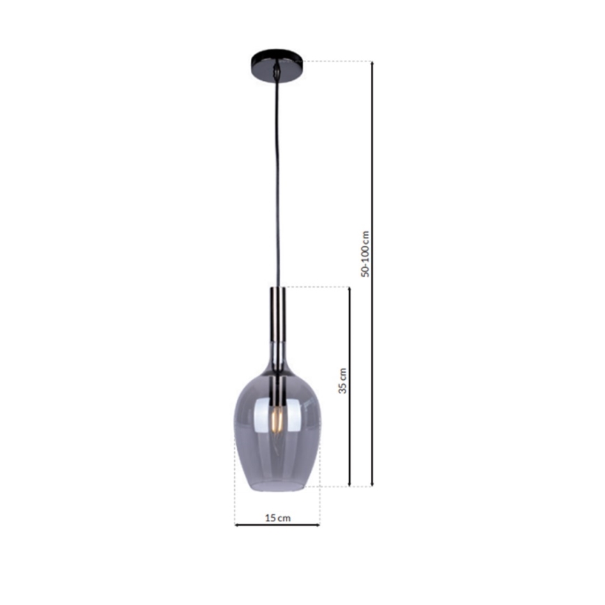 Lámpara colgante LUGANO 1xE14/40W/230V gris