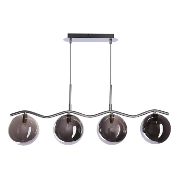 Lámpara colgante LUMOS 4xG9/20W/230V negro ahumado