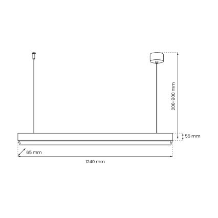 Lámpara colgante con cable LUNGO T8 1xG13/18W/230V negro