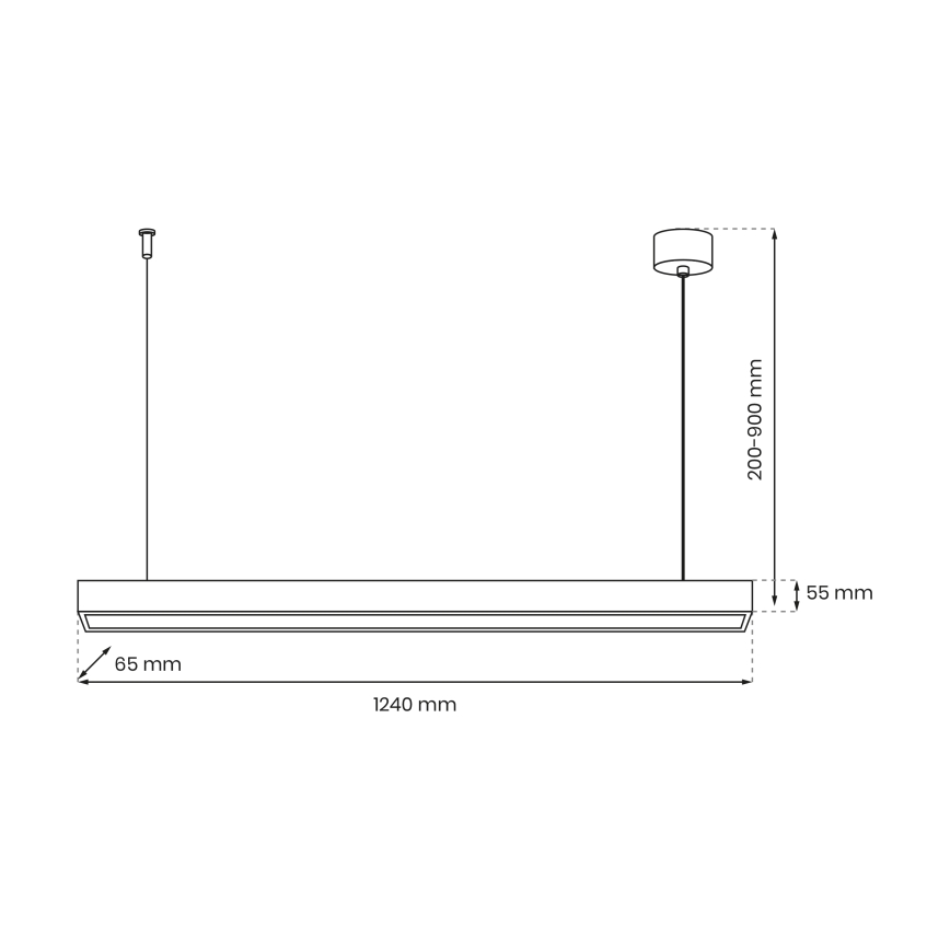 Lámpara colgante con cable LUNGO T8 1xG13/18W/230V negro