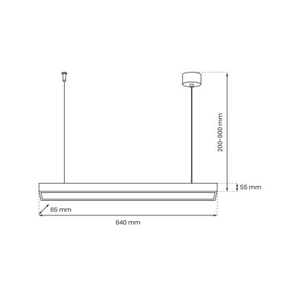 Lámpara colgante con cable LUNGO T8 1xG13/9W/230V negro