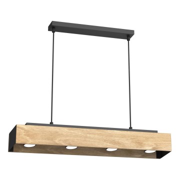 Lámpara colgante MAISON 4xGU10/8W/230V marrón/roble