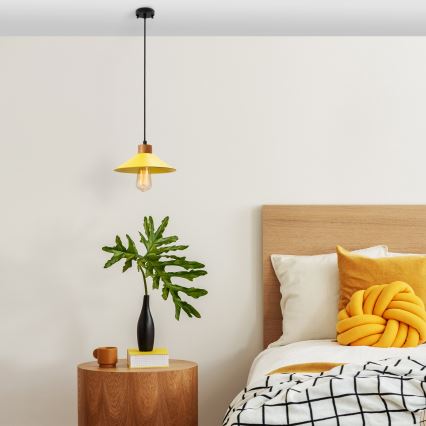 Lámpara colgante MANAVGAT 1xE27/40W/230V amarilla/marrón
