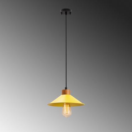 Lámpara colgante MANAVGAT 1xE27/40W/230V amarilla/marrón