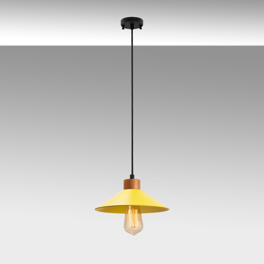 Lámpara colgante MANAVGAT 1xE27/40W/230V amarilla/marrón