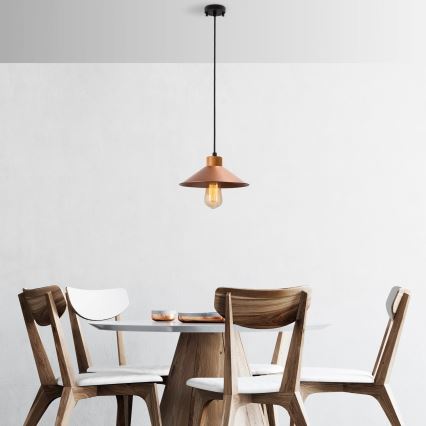 Lámpara colgante MANAVGAT 1xE27/40W/230V cobre/marrón