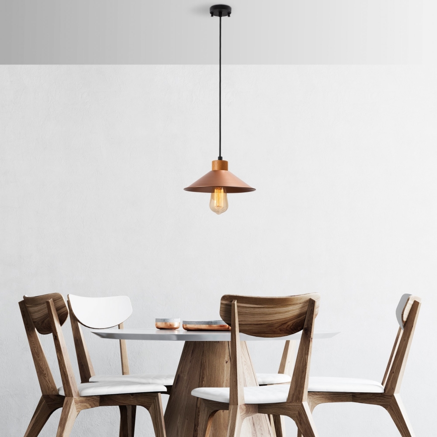 Lámpara colgante MANAVGAT 1xE27/40W/230V cobre/marrón