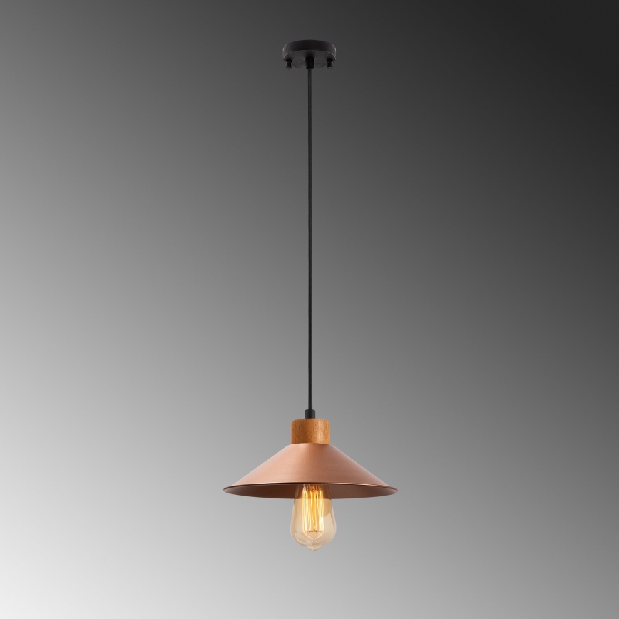 Lámpara colgante MANAVGAT 1xE27/40W/230V cobre/marrón