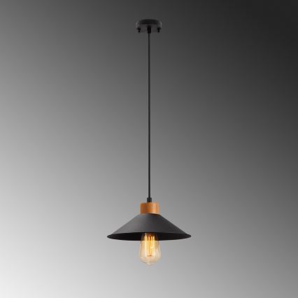 Lámpara colgante MANAVGAT 1xE27/40W/230V negra/marrón
