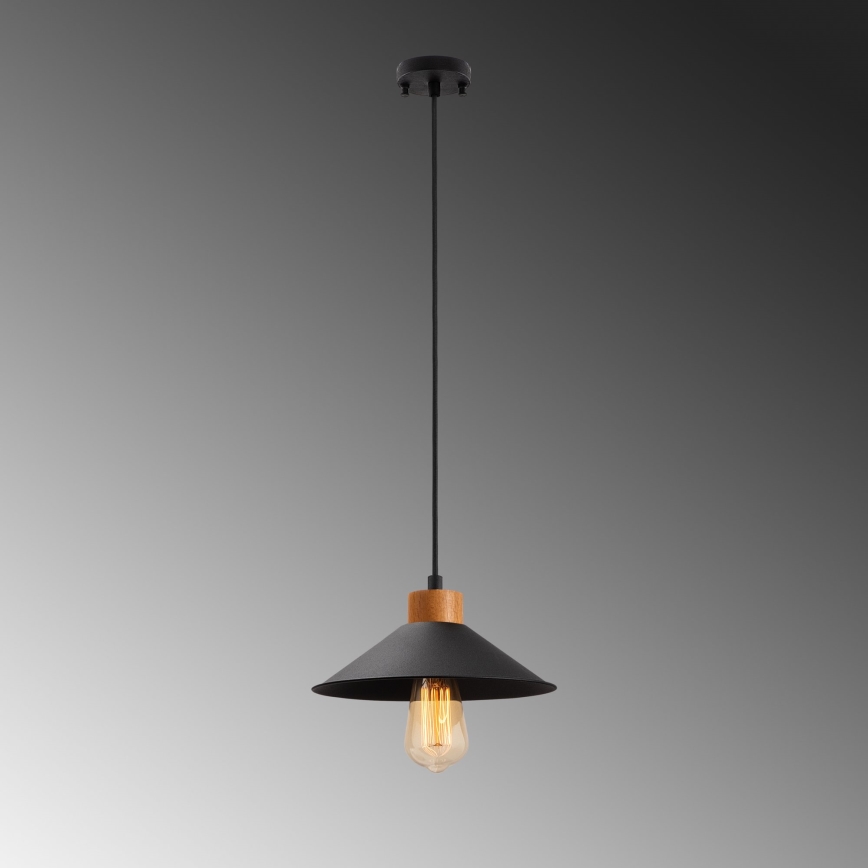 Lámpara colgante MANAVGAT 1xE27/40W/230V negra/marrón
