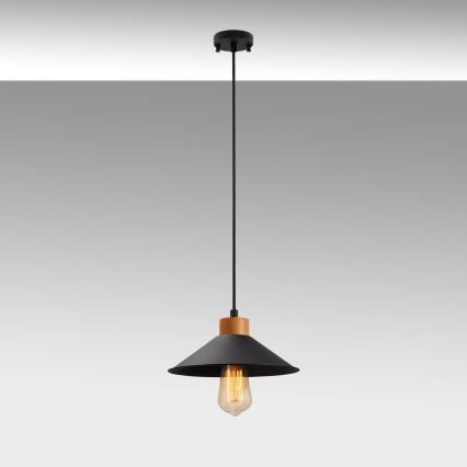 Lámpara colgante MANAVGAT 1xE27/40W/230V negra/marrón