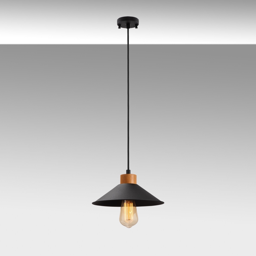 Lámpara colgante MANAVGAT 1xE27/40W/230V negra/marrón