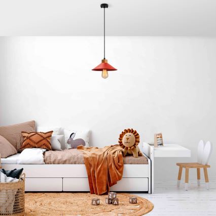 Lámpara colgante MANAVGAT 1xE27/40W/230V roja/marrón