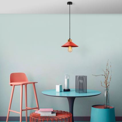 Lámpara colgante MANAVGAT 1xE27/40W/230V roja/marrón
