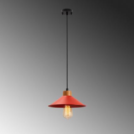 Lámpara colgante MANAVGAT 1xE27/40W/230V roja/marrón