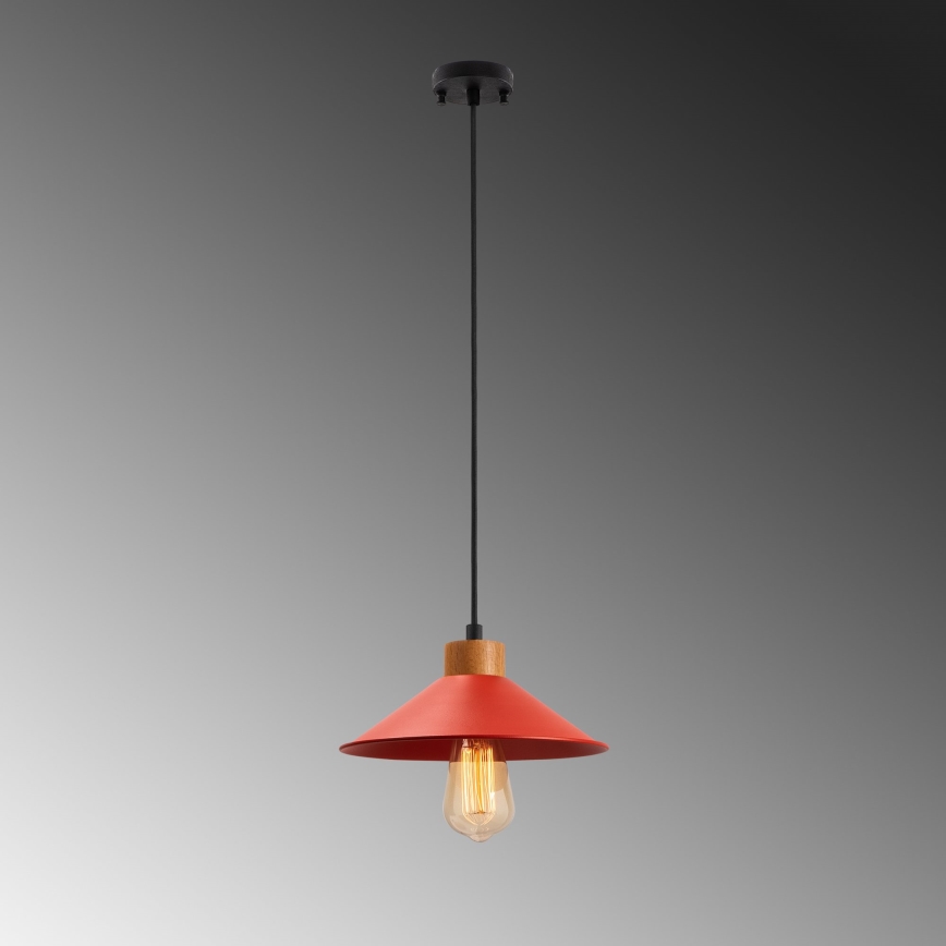 Lámpara colgante MANAVGAT 1xE27/40W/230V roja/marrón