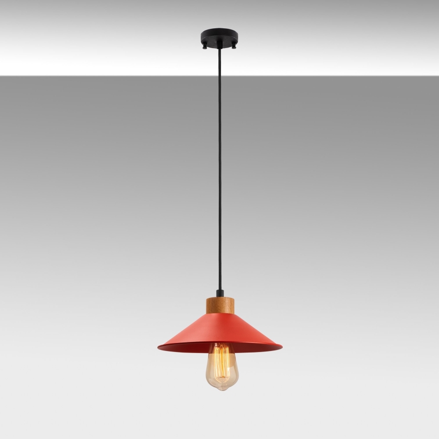 Lámpara colgante MANAVGAT 1xE27/40W/230V roja/marrón