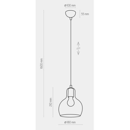 Lámpara colgante MANGO 1xE27/60W/230V