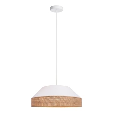 Lámpara colgante MANISO 1xE27/60W/230V diá. 45 cm blanco/beige