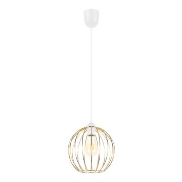 Lámpara colgante MATT 1xE27/60W/230V blanco/dorado