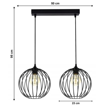 Lámpara colgante MATT 2xE27/60W/230V