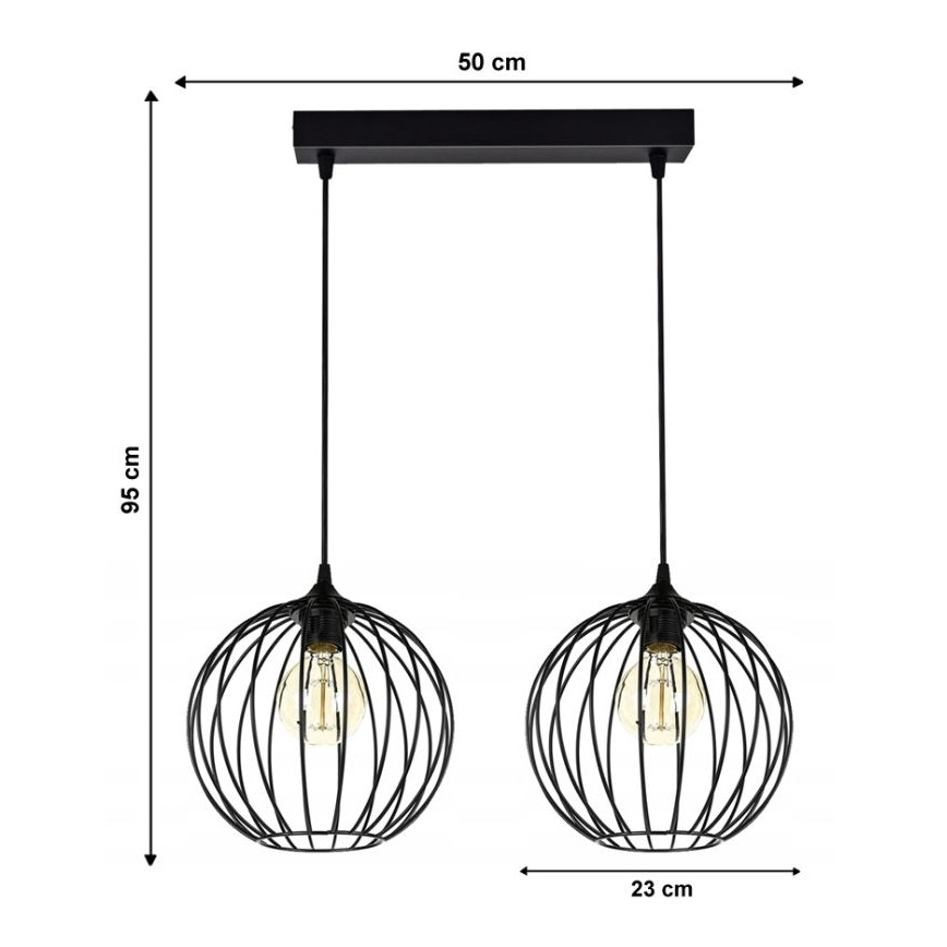 Lámpara colgante MATT 2xE27/60W/230V