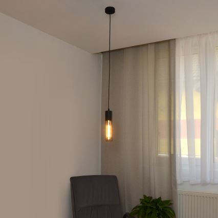 Lámpara colgante MELODY 1xE27/15W/230V negro