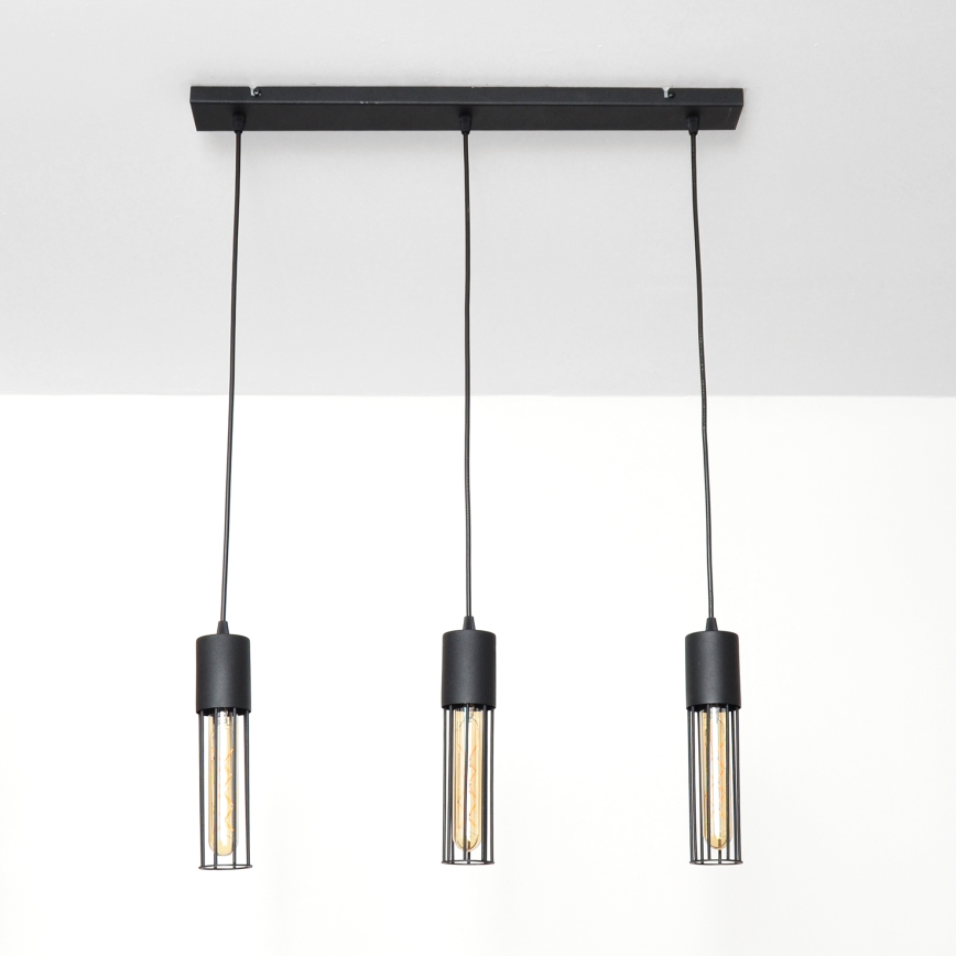 Lámpara colgante MELODY 3xE27/15W/230V negro