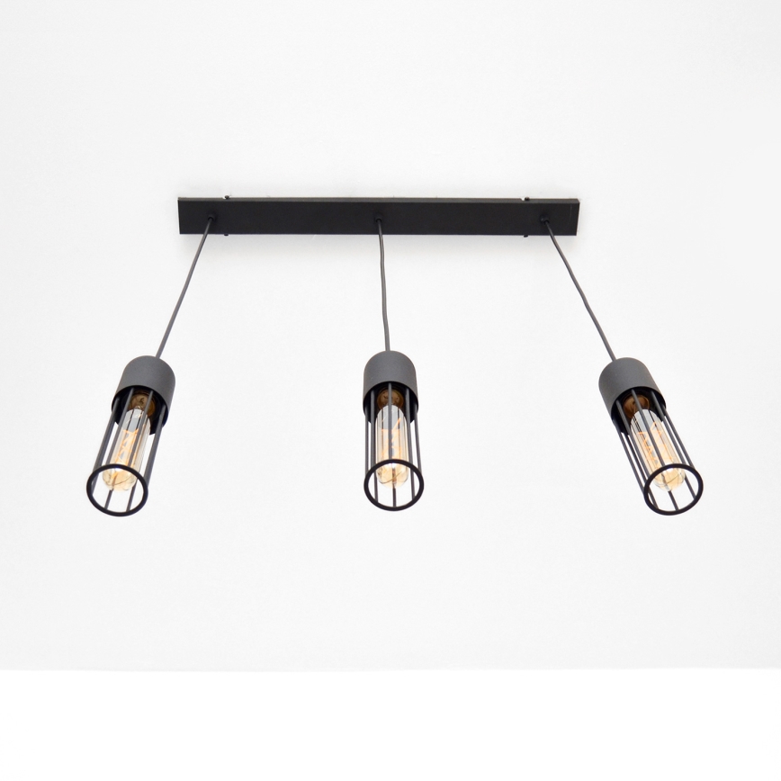 Lámpara colgante MELODY 3xE27/15W/230V negro