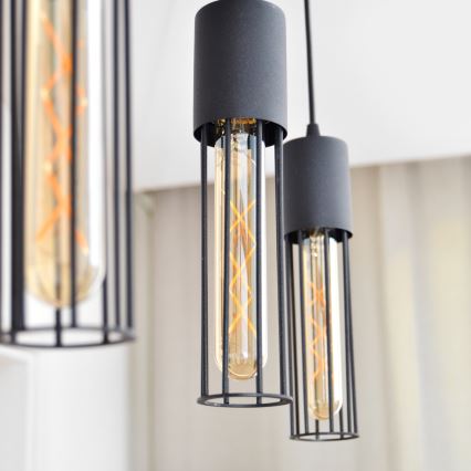Lámpara colgante MELODY 3xE27/15W/230V negro
