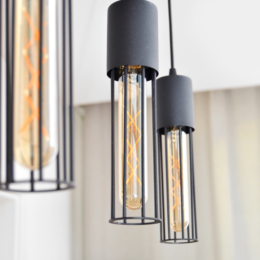 Lámpara colgante MELODY 3xE27/15W/230V negro